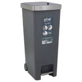 Poubelle, pédale, 45 l, gris 