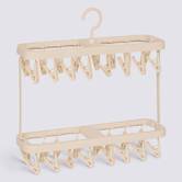 Séchoir double, 32 pinces, beige 
