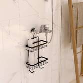 Serviteur de douche 2 niveaux, noir Venterra