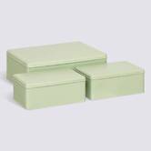 Lot de 3 boîtes de rangement, l.31/20,5 cm, vert clair Deskolor
