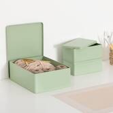 Lot de 3 boîtes de rangement, l.31/20,5 cm, vert clair Deskolor