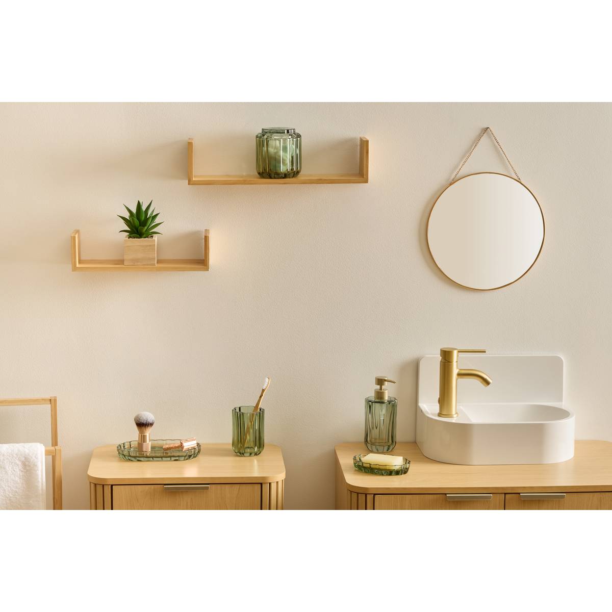 Pot à coton, vert Florea