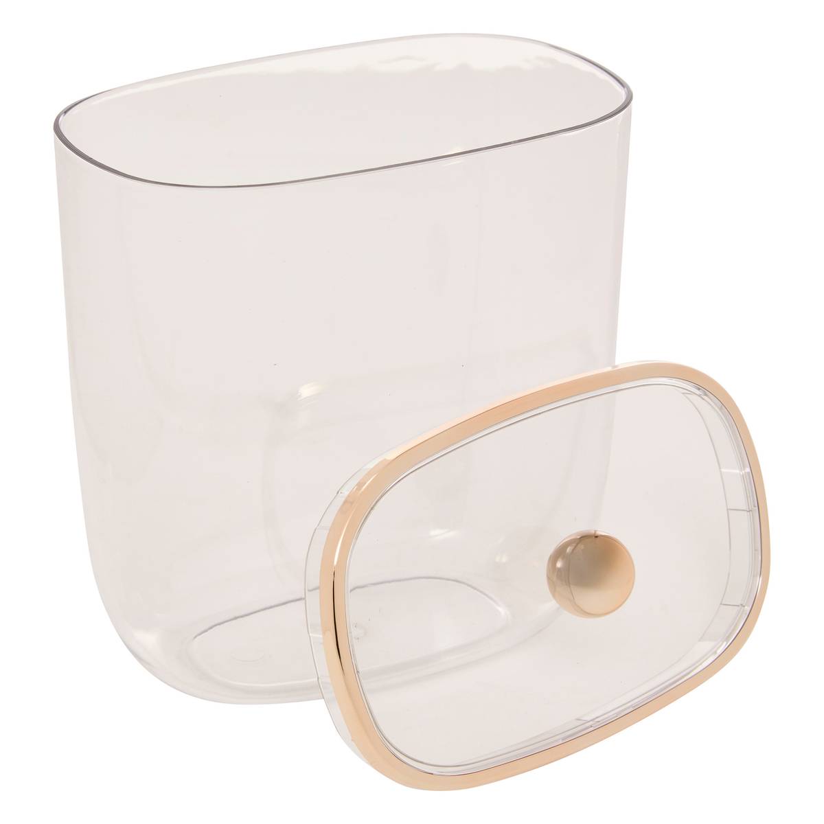 Boîte à cotons et cotons-tiges, l.15 cm, transparent Sara