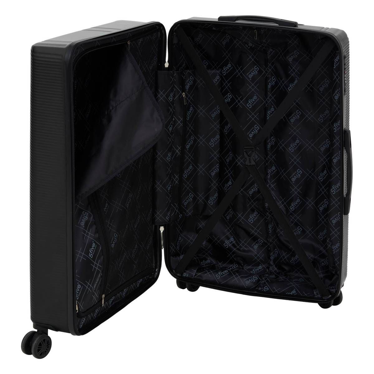 Lot de 3 valises 8 roues, h.77/67/55 cm, noir