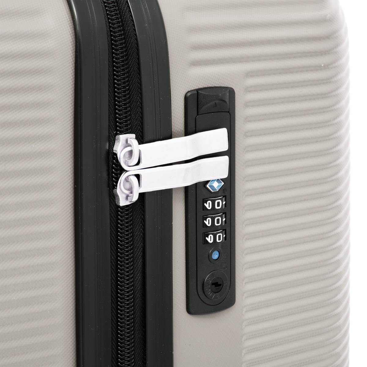 Lot de 3 valises 8 roues, h.77/67/55 cm, argile