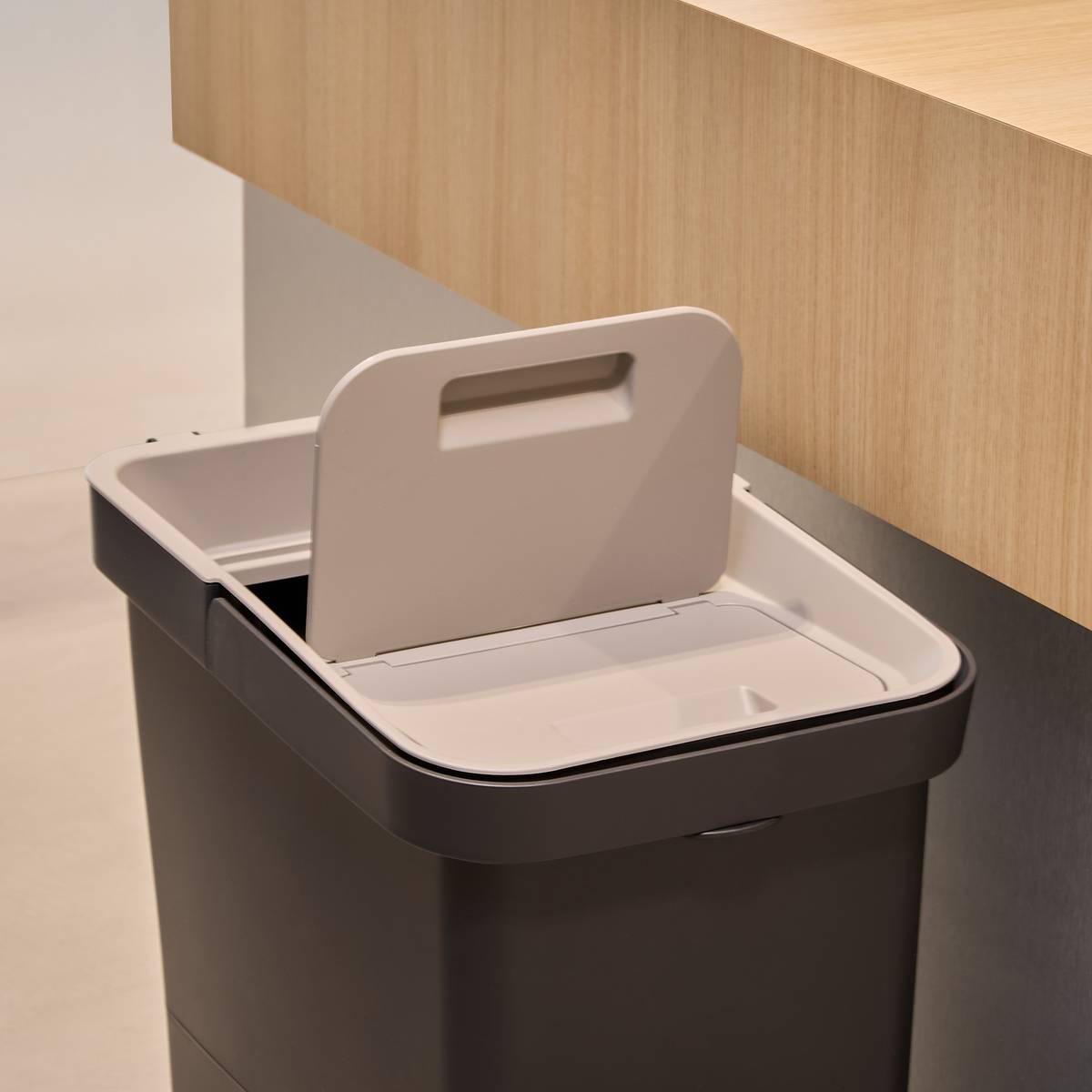 Poubelle de recyclage, 36l, noir