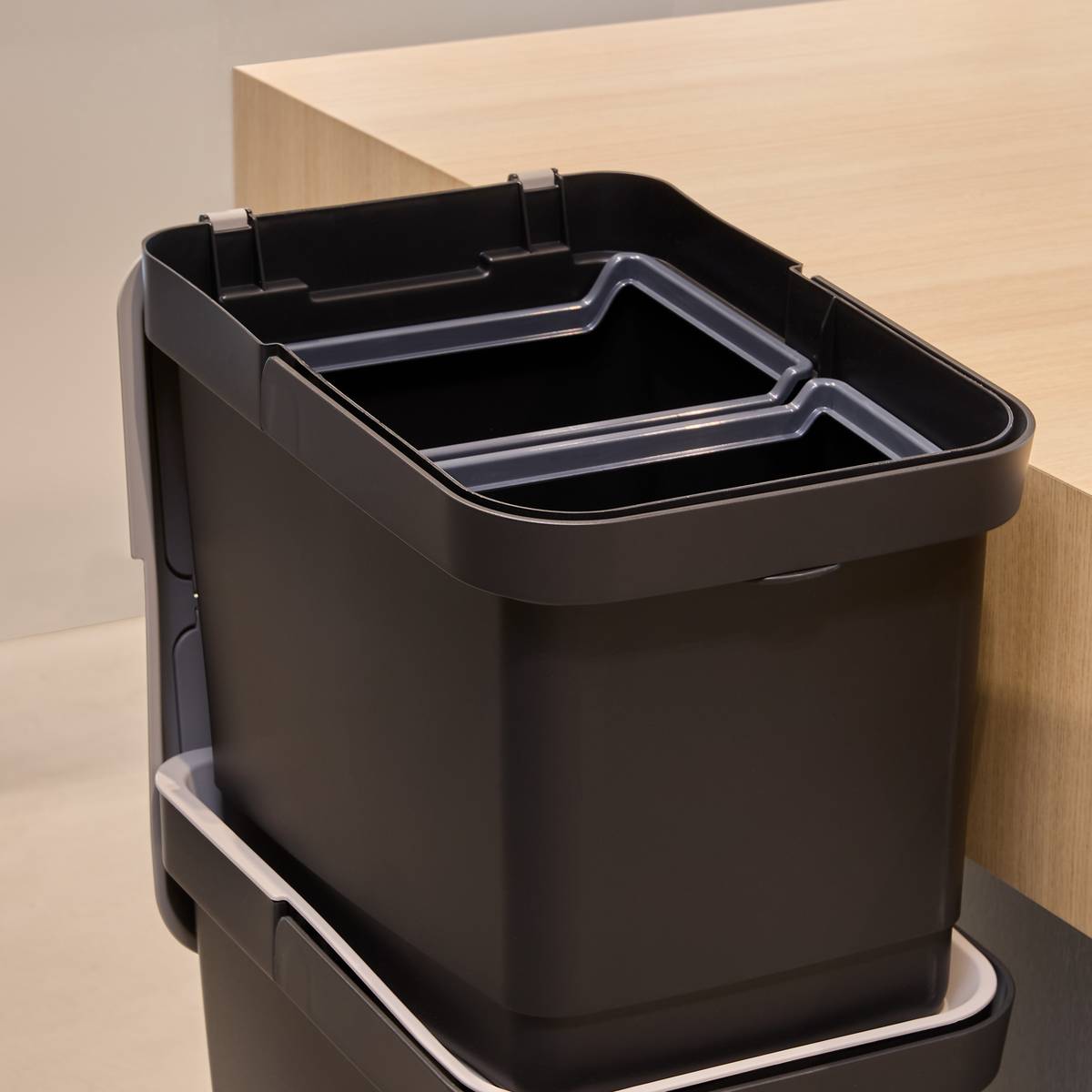 Poubelle de recyclage, 36l, noir