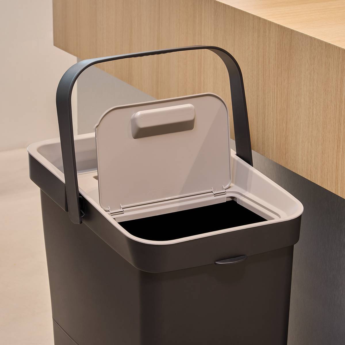 Poubelle de recyclage, 36l, noir