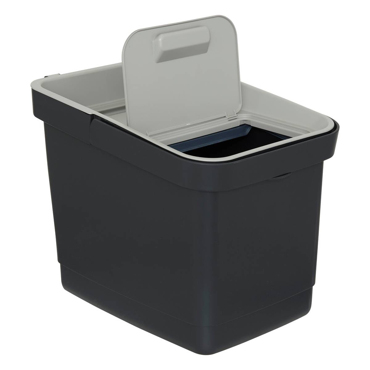 Poubelle, manuel, 20,5 l, noir