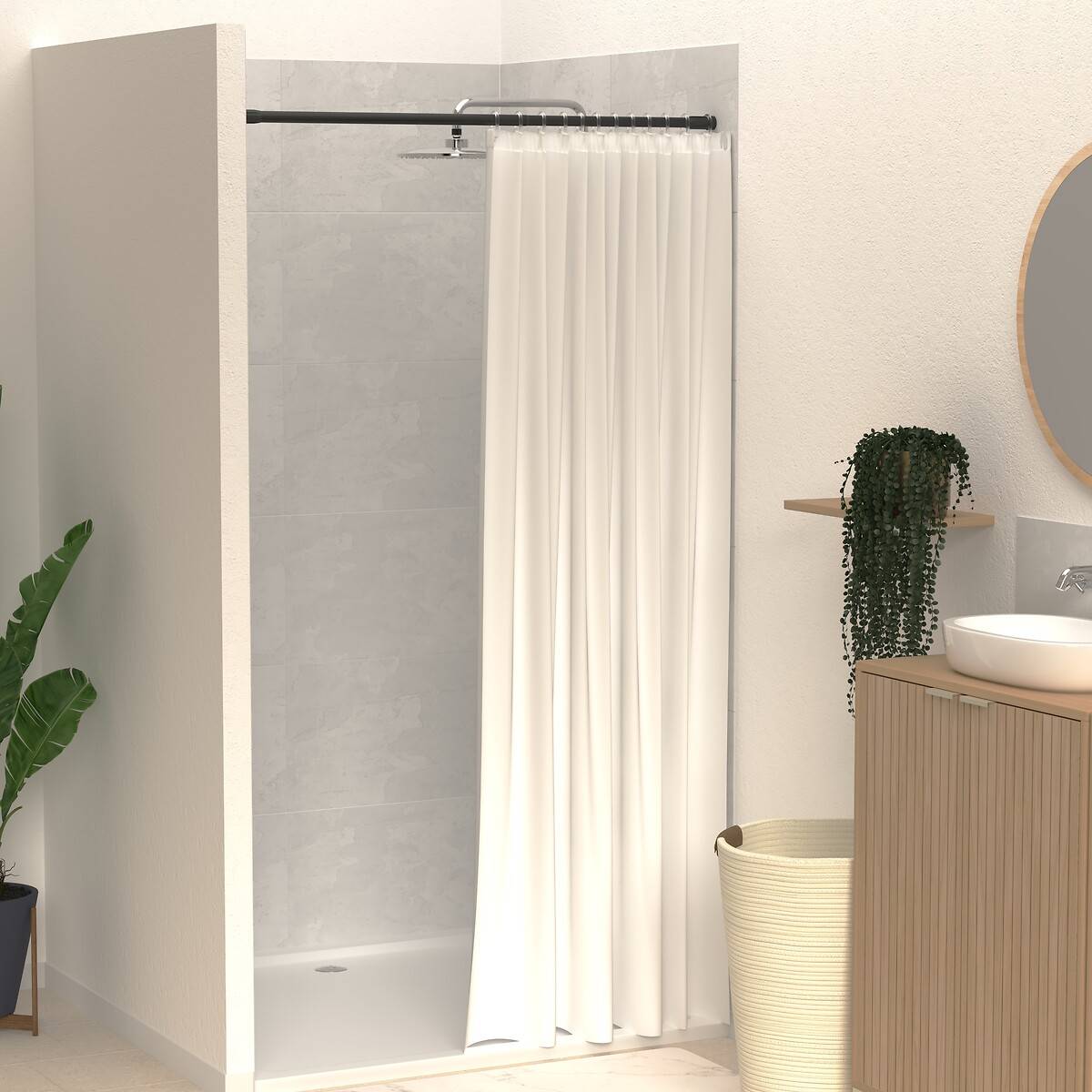 Barre de douche, l.70-120 cm 