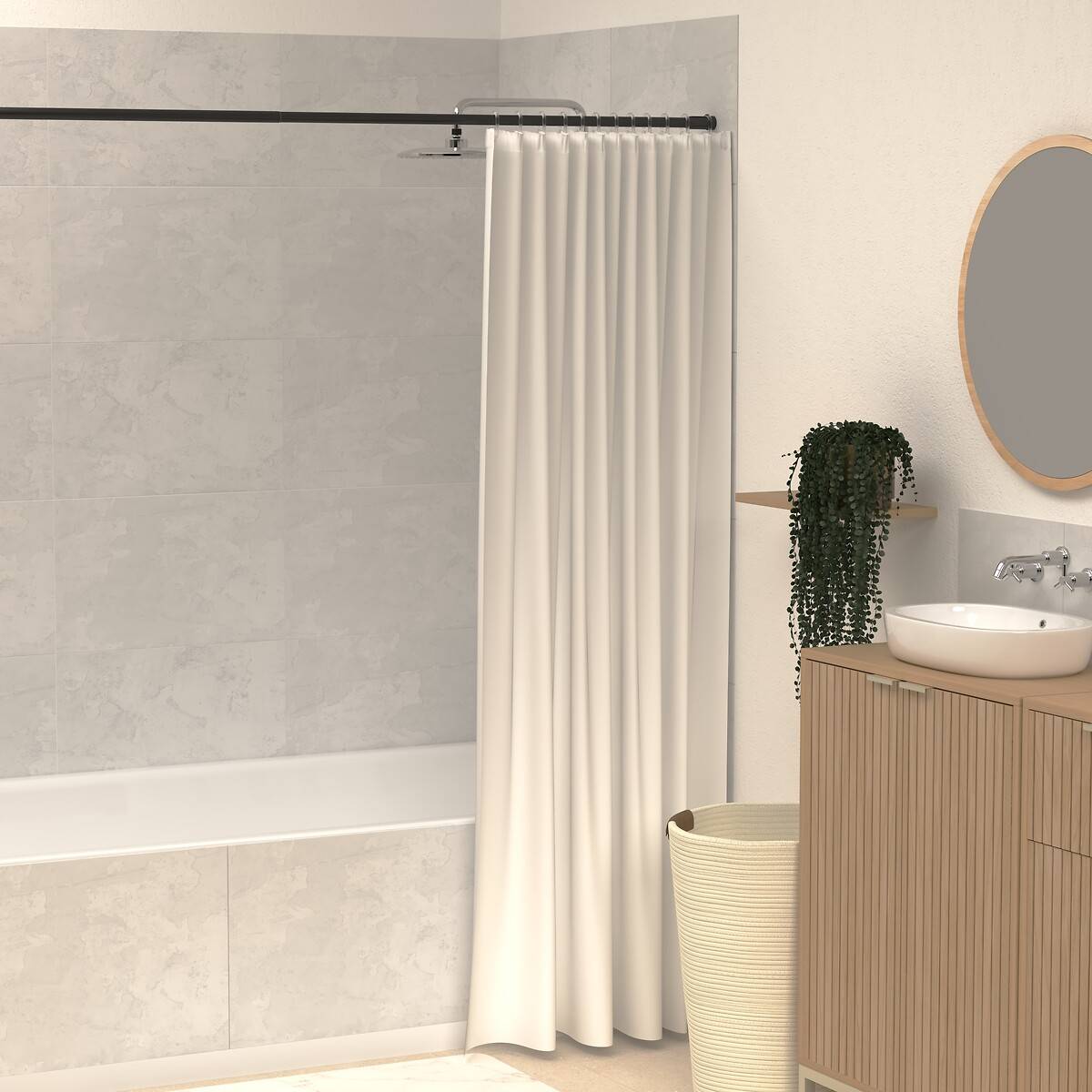 Barre de douche, l.110-200 cm