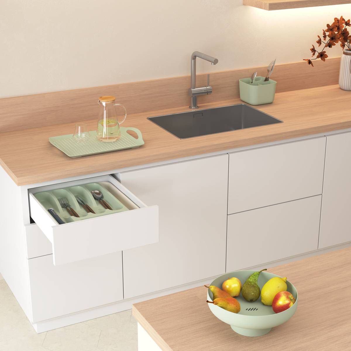 Plateau, 45,5x31,5 cm, vert Poly