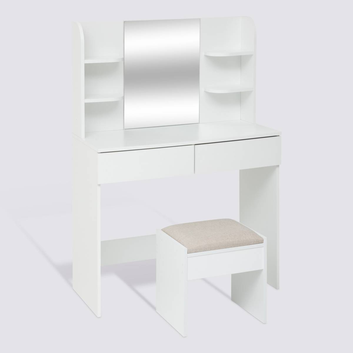 Coiffeuse avec miroir, 2 blanc Dolo