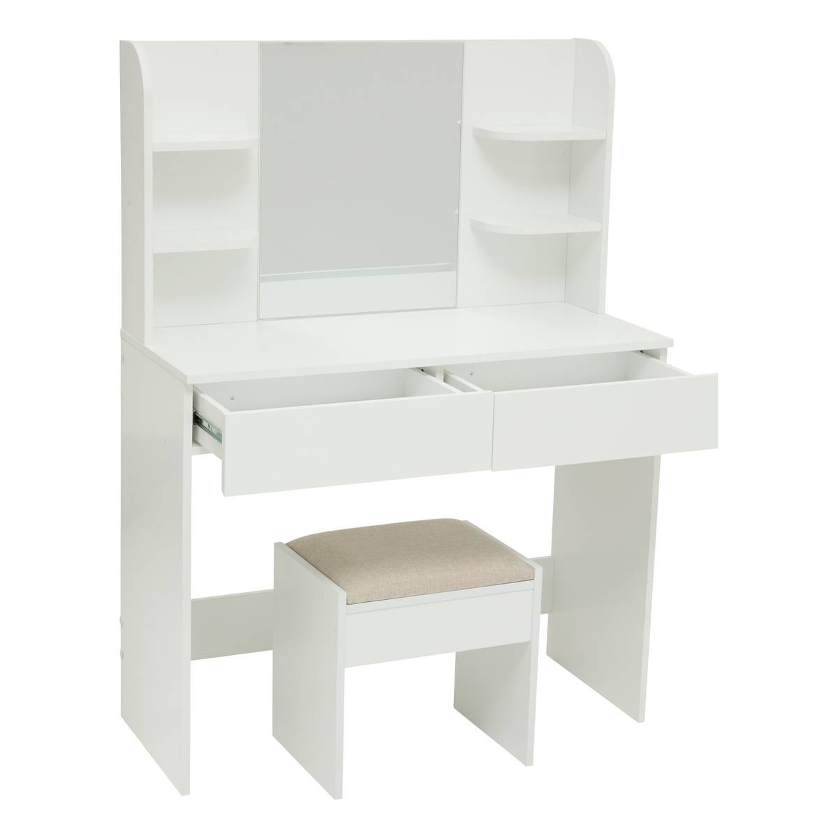 Coiffeuse avec miroir, 2 blanc Dolo