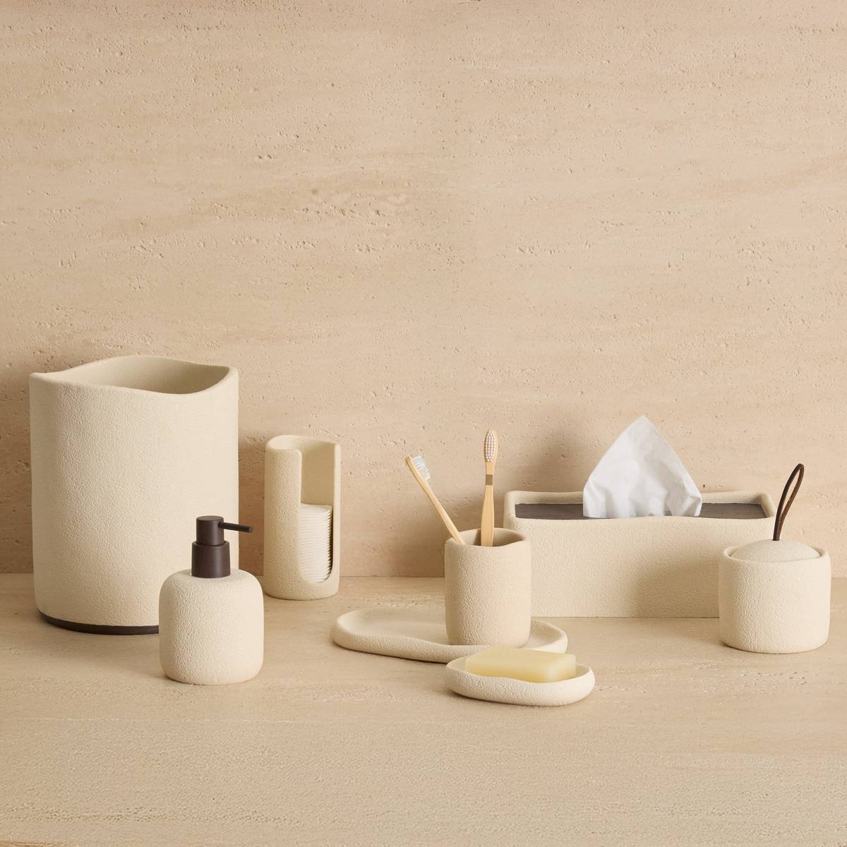 Poubelle 5 l, beige Oleya