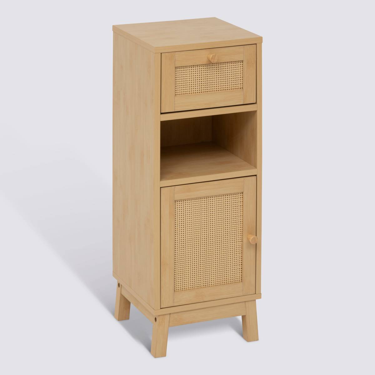 Meuble bas, 1 portes, 1 étagères Cane