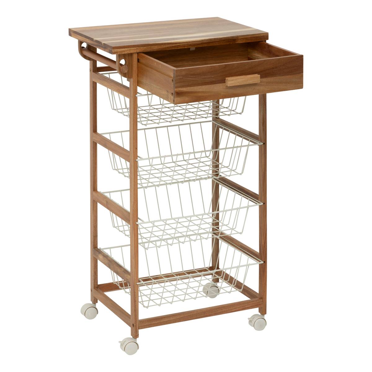 Desserte 50x34,5x88,8 cm, beige Acacia