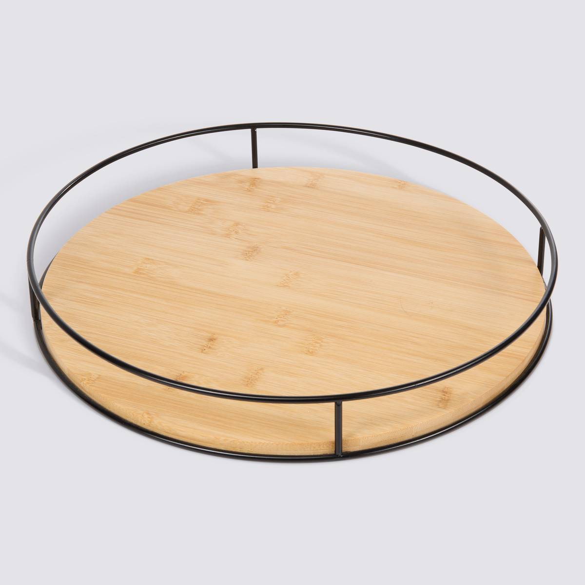 Plateau, 35x35x6 cm, beige Black bamboo