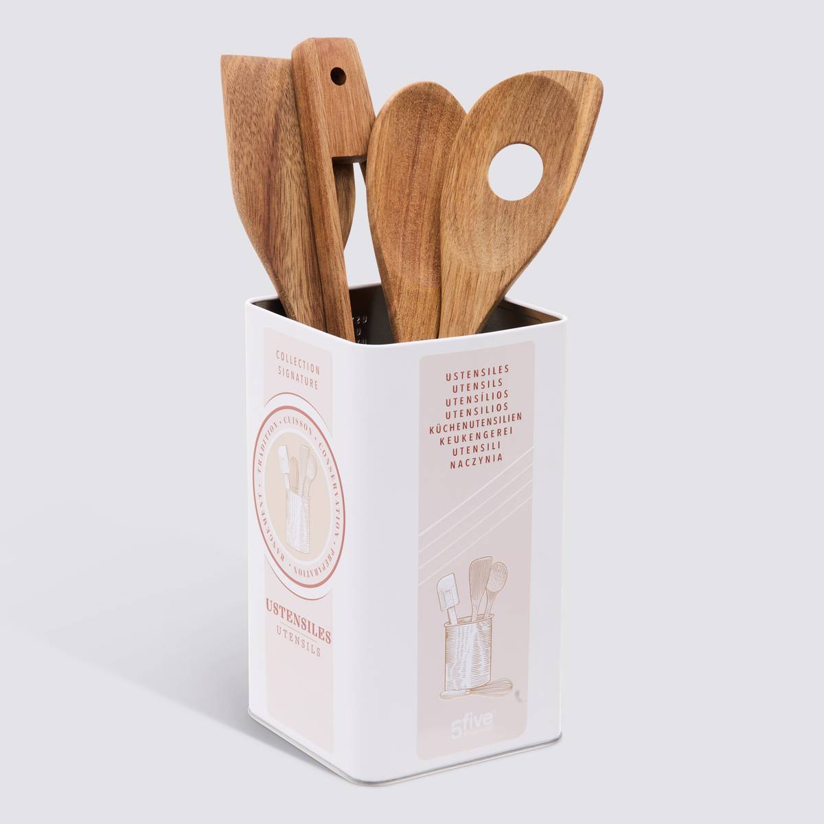 Pot à ustensiles 6,7x1,4x30,2 cm, crème