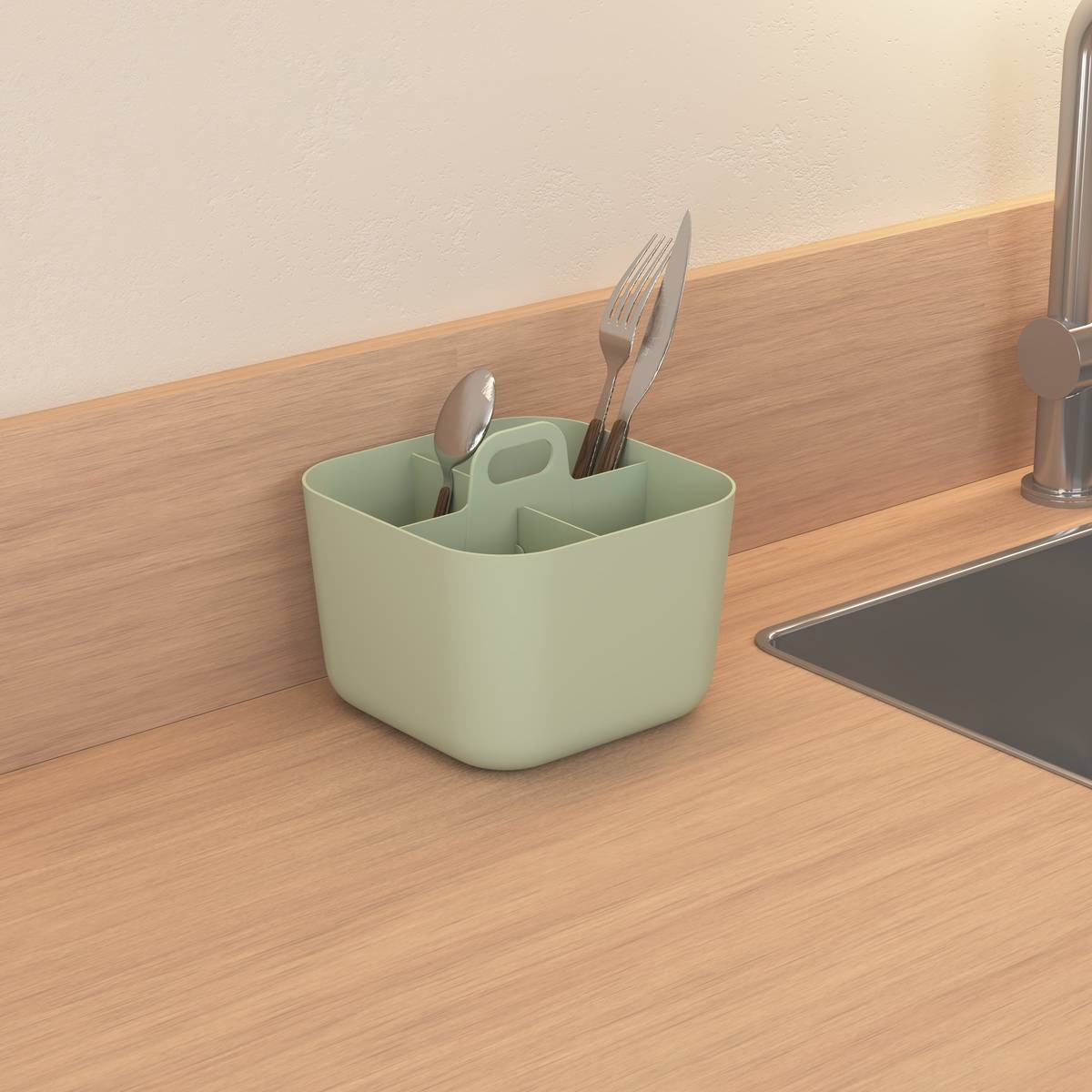 Organiseur, 16,5x16,5x15 cm, vert Poly