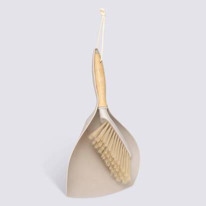 Ensemble pelle/balayette, beige Wood'n clean