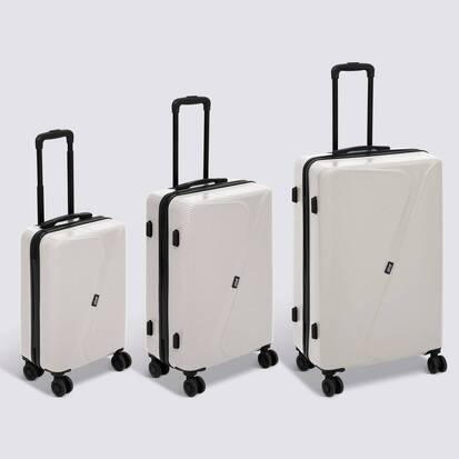 Lot de 3 valises 8 roues, h.77/67/55 cm, argile 