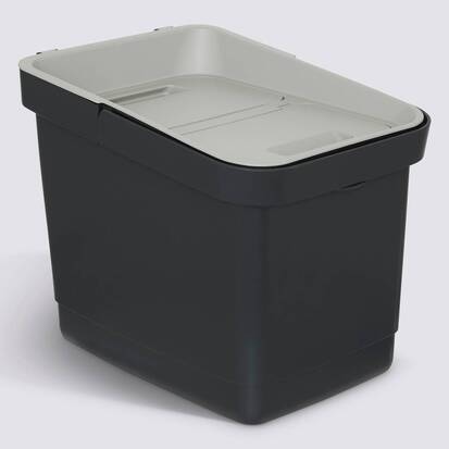 Poubelle, manuel, 20,5 l, noir 