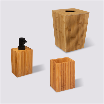 Kit accessoires de salle de bain, bambou 