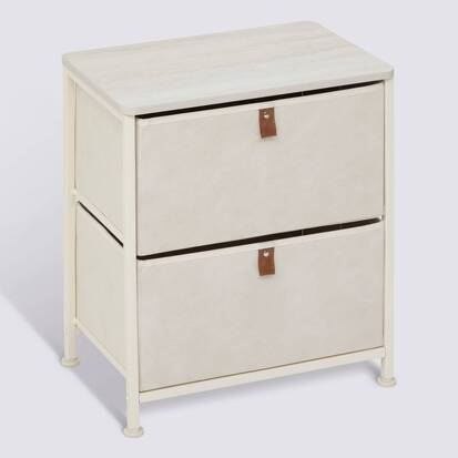 Chevet, 2 tiroirs, argile Tissa