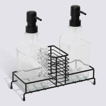 Set de 2 distributeurs de savon, 475 ml, noir Black edition