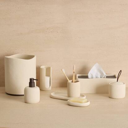 Poubelle 5 l, beige Oleya