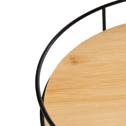 Plateau, 35x35x6 cm, beige Black bamboo