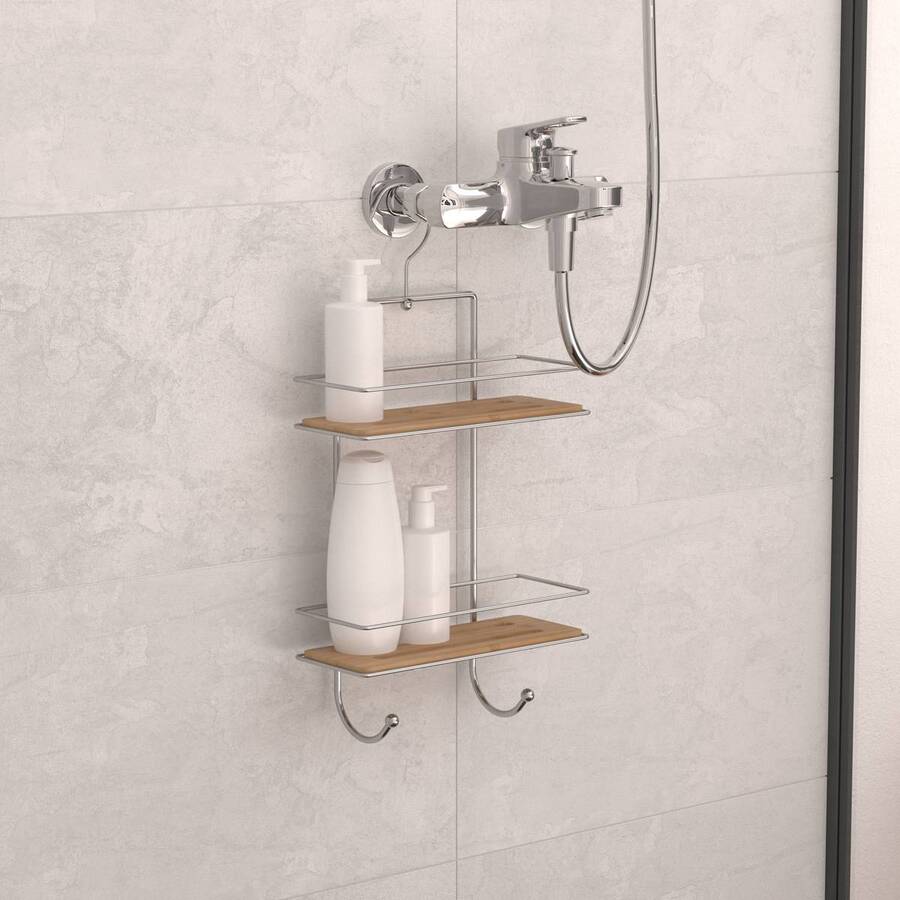 Serviteur de douche 2 niveaux, argenté Venterra