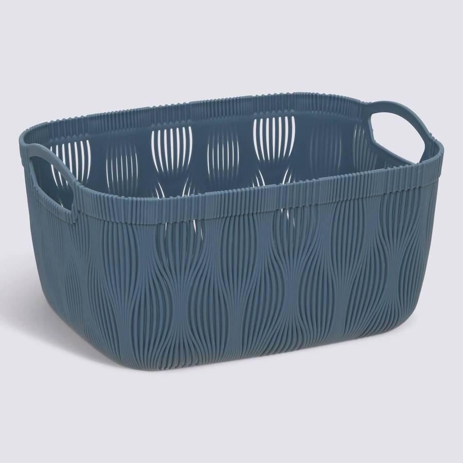 Panier, l.28,7 cm, bleu gris Leaf