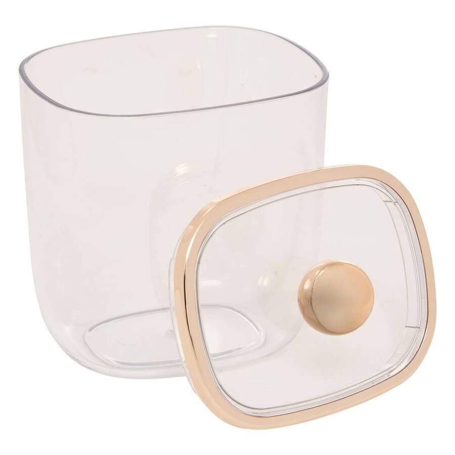 Boîte à cotons et cotons-tiges, l.8,9 cm, transparent Sara