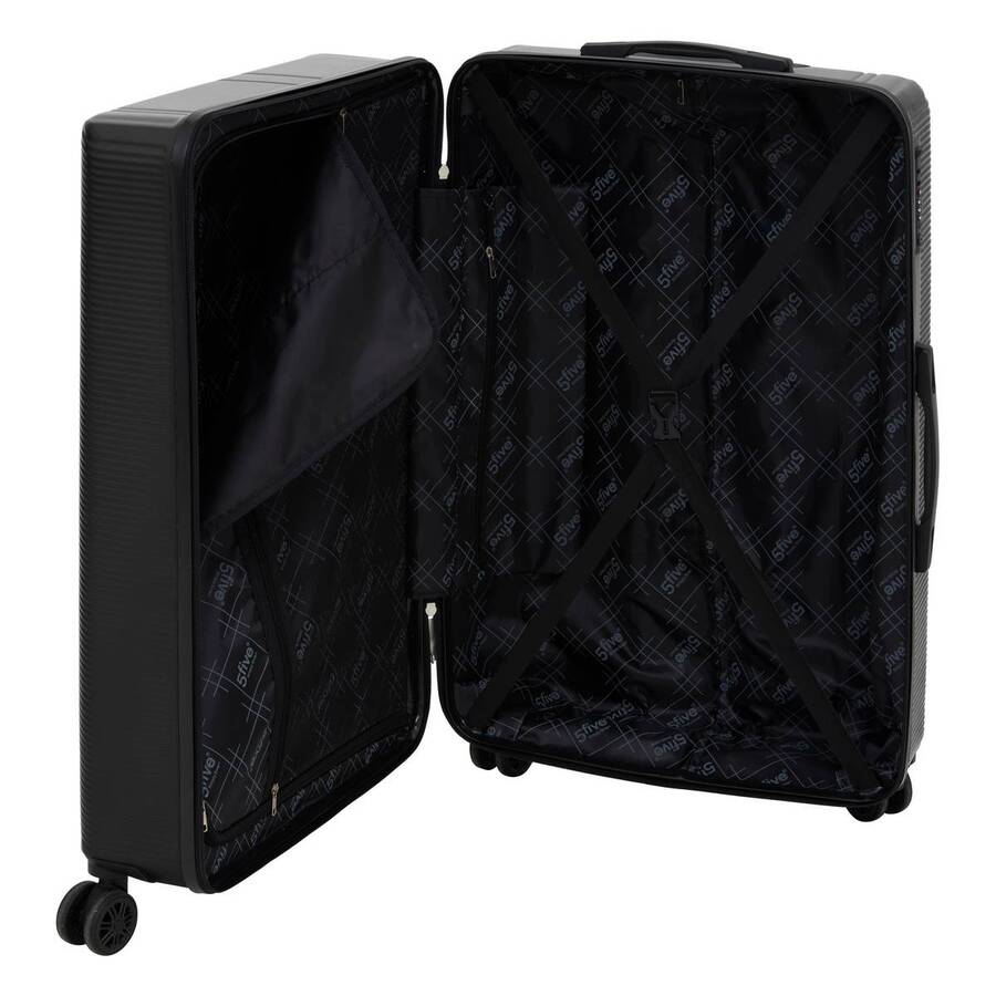 Lot de 3 valises 8 roues, h.77/67/55 cm, noir