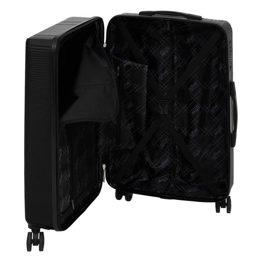 Lot de 3 valises 8 roues, h.77/67/55 cm, noir