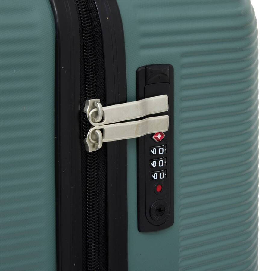 Lot de 3 valises 8 roues, h.77/67/55 cm, vert 