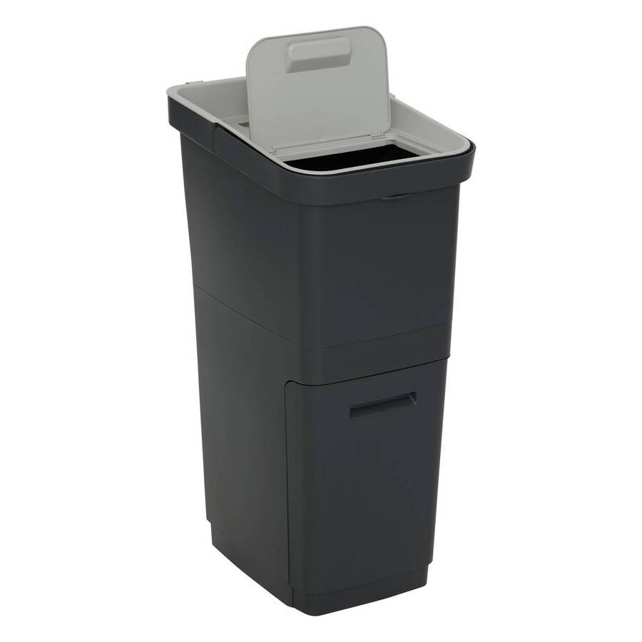 Poubelle de recyclage, 36l, noir