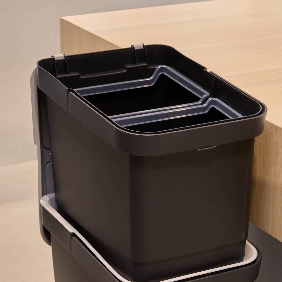 Poubelle de recyclage, 36l, noir