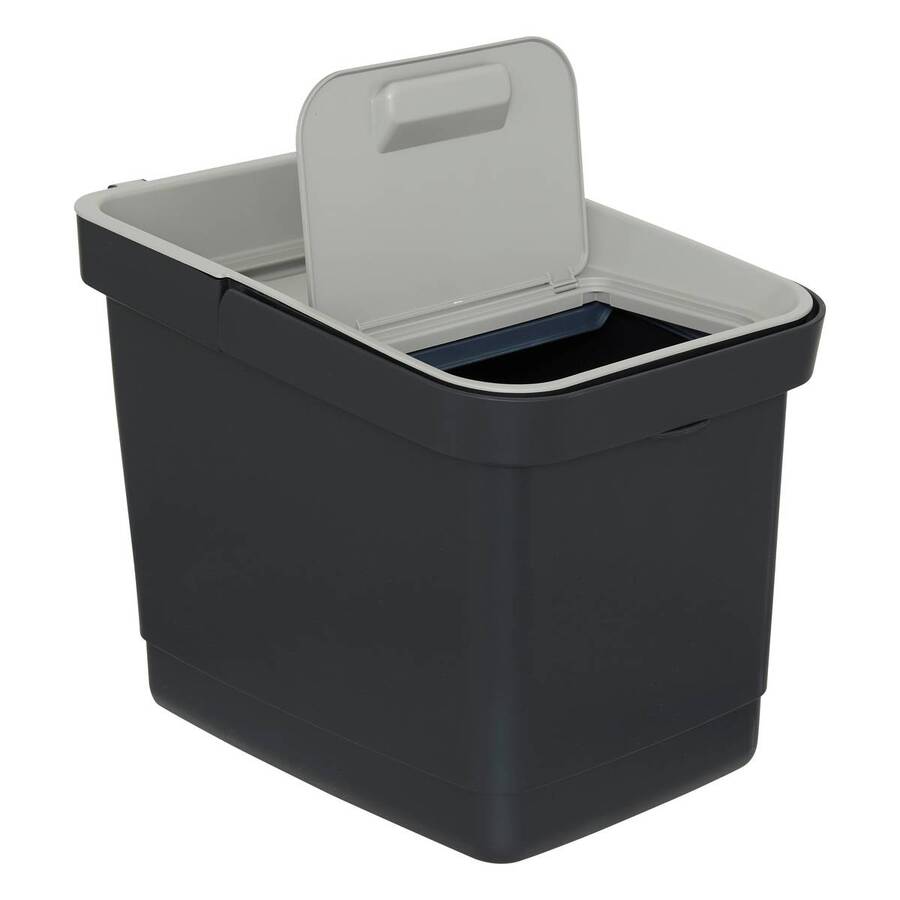 Poubelle, manuel, 20,5 l, noir