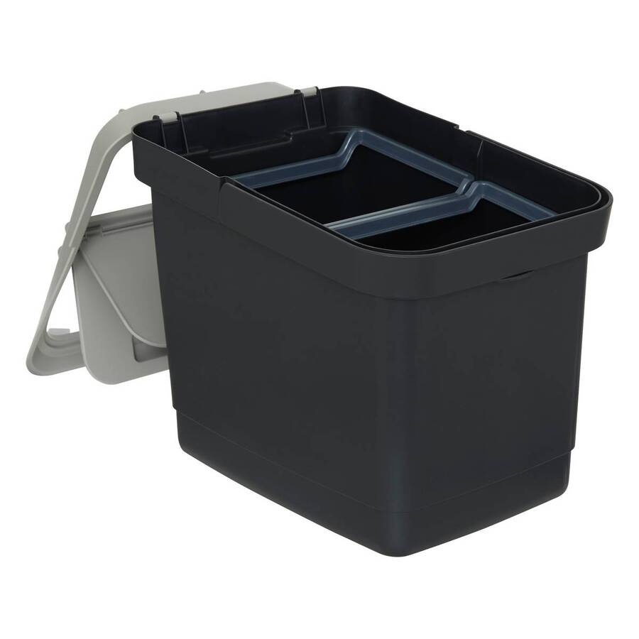 Poubelle, manuel, 20,5 l, noir