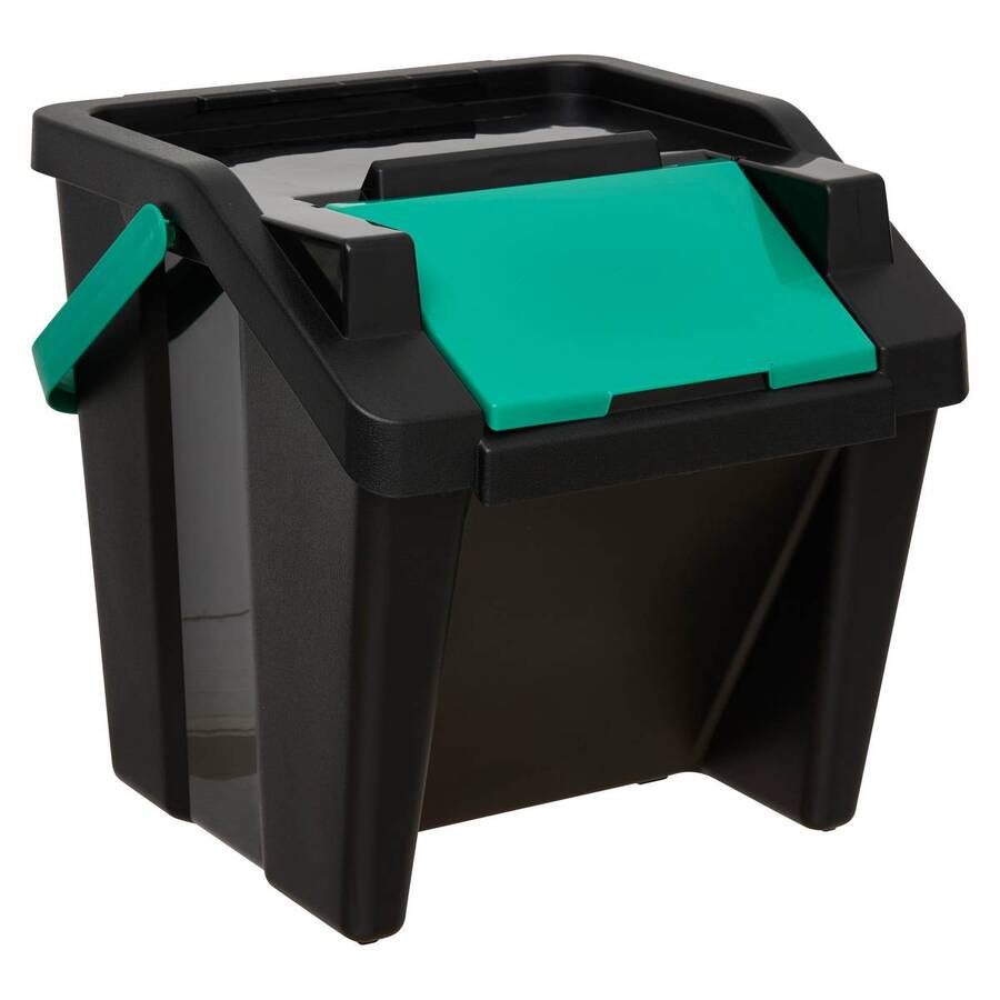 Poubelle, manuel, 30 l, noir