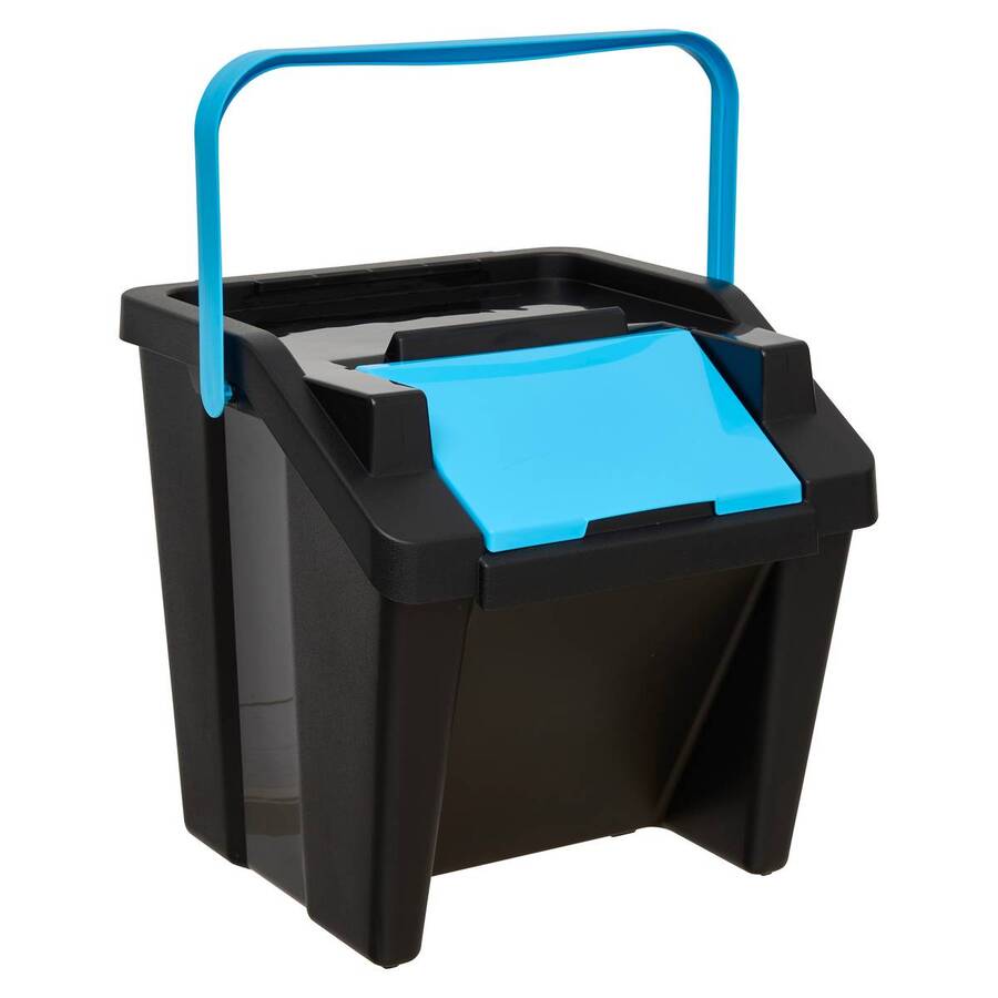 Poubelle, manuel, 30 l, noir