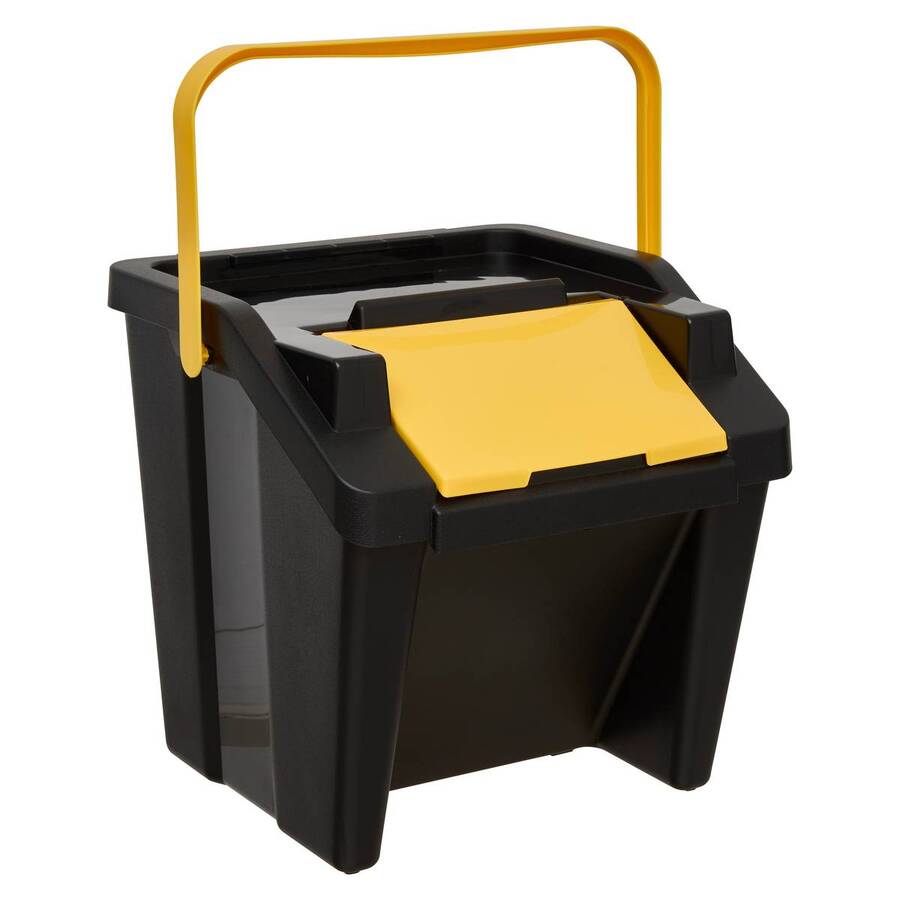 Poubelle, manuel, 30 l, noir