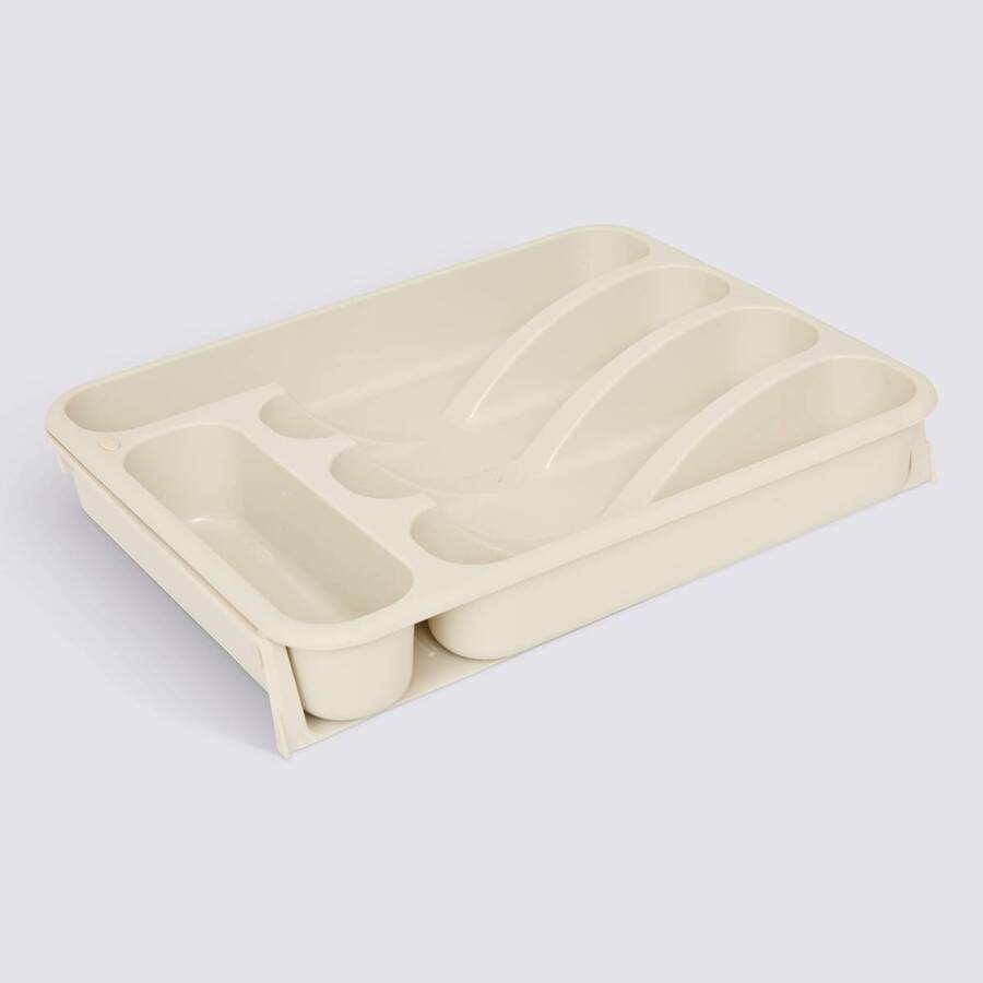 Range-couverts, 48,5x34x6 cm, beige Poly
