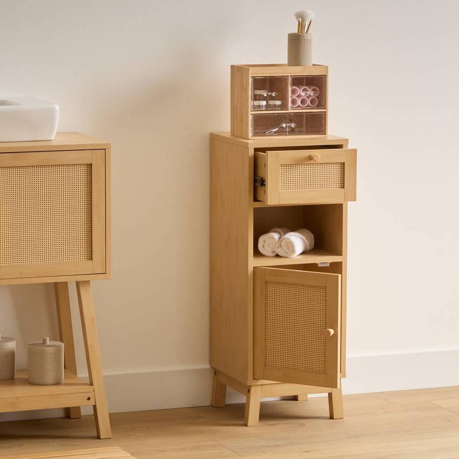 Meuble bas, 1 portes, 1 étagères Cane