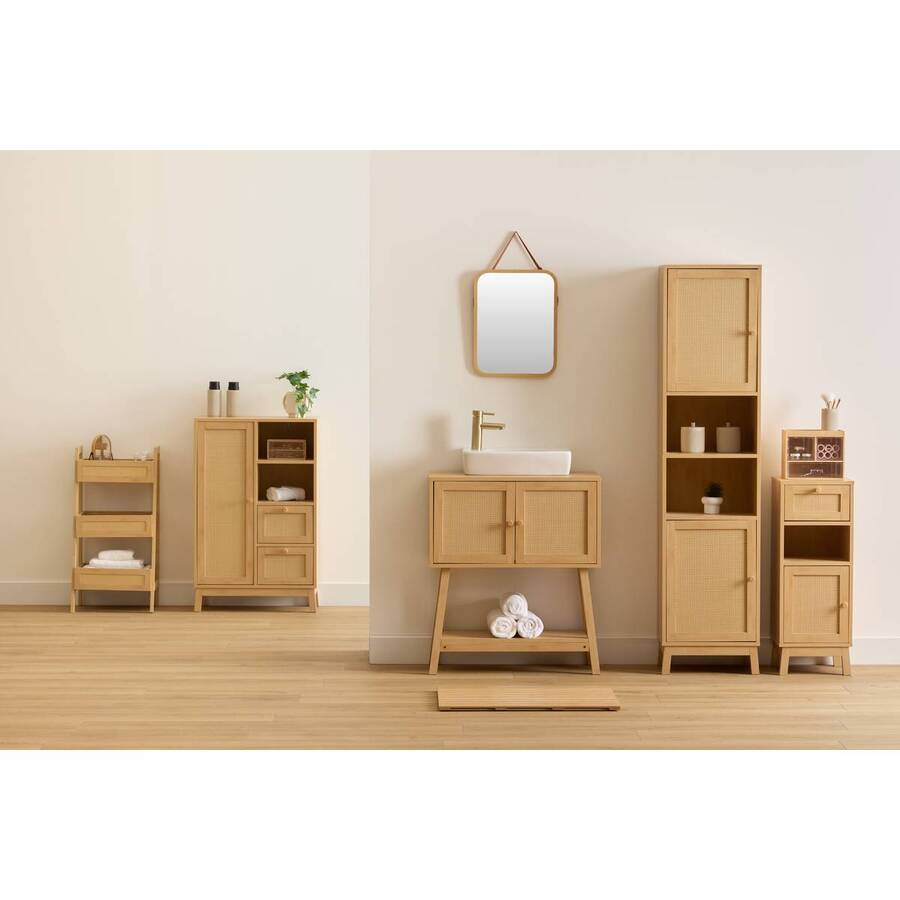 Meuble bas, 1 portes, 1 étagères Cane