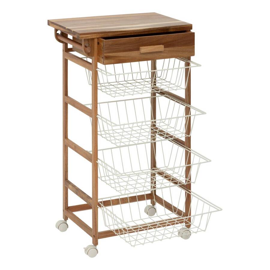 Desserte 50x34,5x88,8 cm, beige Acacia