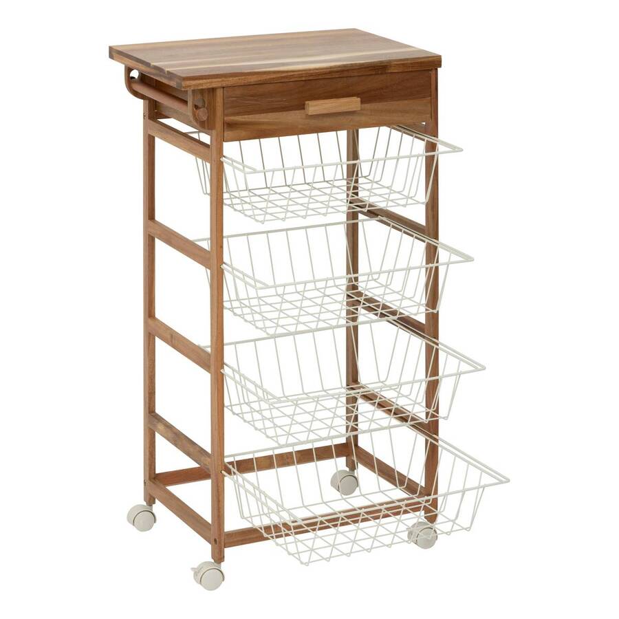 Desserte 50x34,5x88,8 cm, beige Acacia